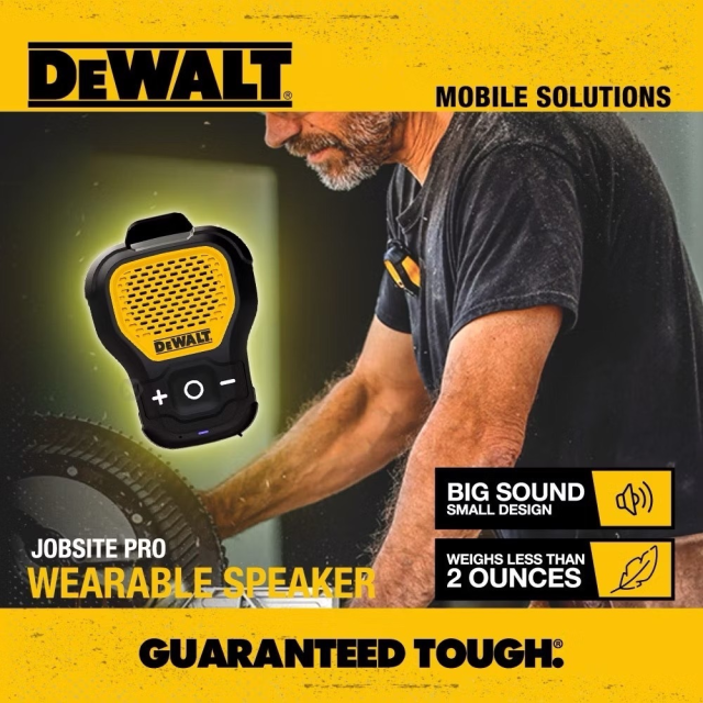 DEWALT 得偉 Jobsite Pro 穿戴式 便攜  藍牙喇叭 IP56 防塵 防潑水 藍牙5.1
