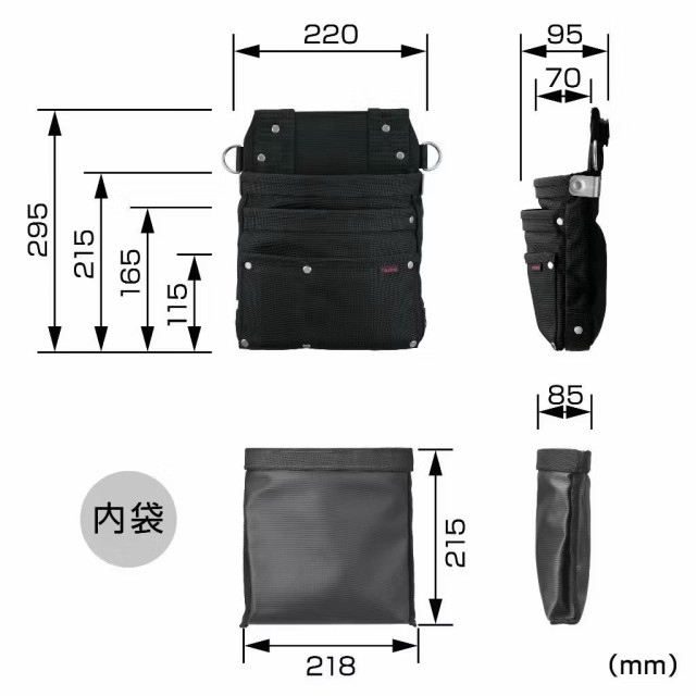 TAJIMA田島 CORDURA軍規布系列-雙快扣式釘袋3層(大) SFKBNC-KG3L2H